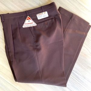 Vintage NWT McGregor Men's Brown Polyester Pants - 36 x 29.5 - Waist 36 Length M